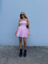 Liliana Bandeau Mini-Dress - Pretty-Pink